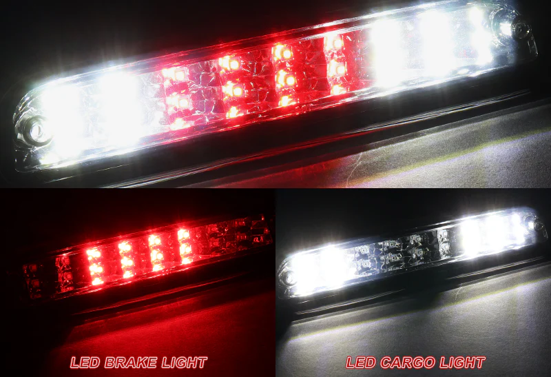 1993-2011 Ford Ranger LED Third Brake Light with Cargo Light - Chrome Housing Smoked Lens - Image 4