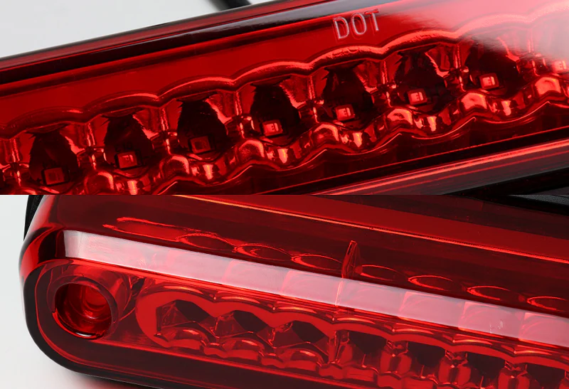 1988-2000 Chevrolet GMC C/K C10 C1500 C2500 C3500 LED Third Brake Light with Cargo Light - Chrome Housing Red Lens - Image 2