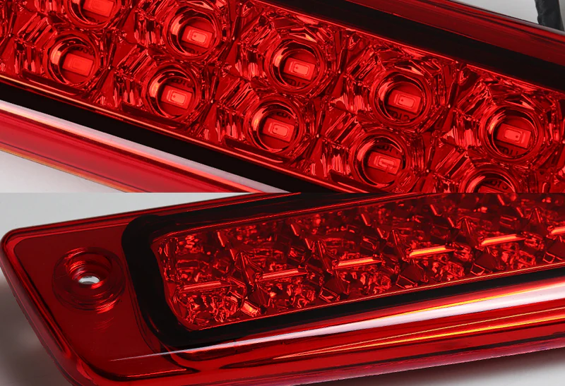 1994-2001 Dodge Ram 1500 2500 3500 24-LED 3RD Brake Light Rear Stop Lamp - Chrome Housing Red Lens - Image 2