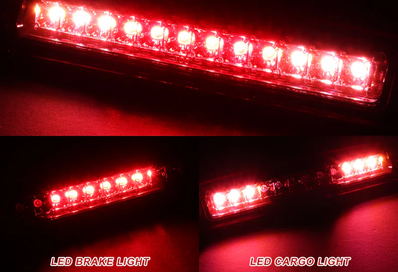 1994-2001 Dodge Ram LED 3RD Brake Light Rear Stop Lamp - Chrome Housing Red Lens - Image 4