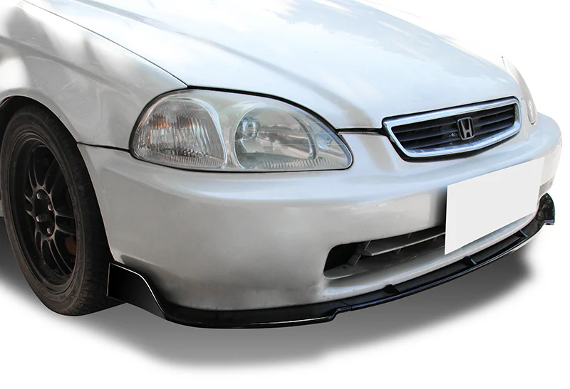 1996-1998 Honda Civic JDM CS-Style Painted Black 3-Piece Front Bumper Body Spoiler Splitter Lip Kit - Image 5