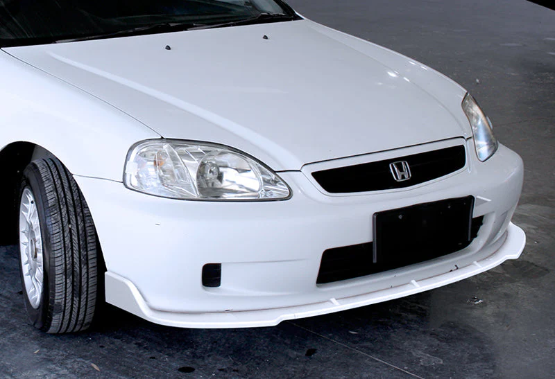 1996-1998 Honda Civic JDM CS-Style Painted White 3-Piece Front Bumper Body Spoiler Splitter Lip Kit with Key Tag - Image 7