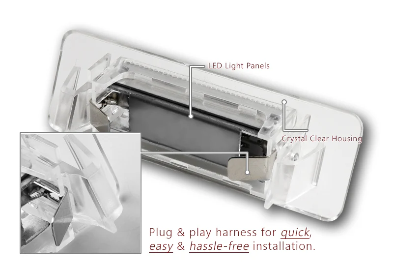 Mercedes-Benz C/E-Class W210 W202 Sedan/4DR White 18-SMD LED License Plate Lights (2pcs) - Image 2