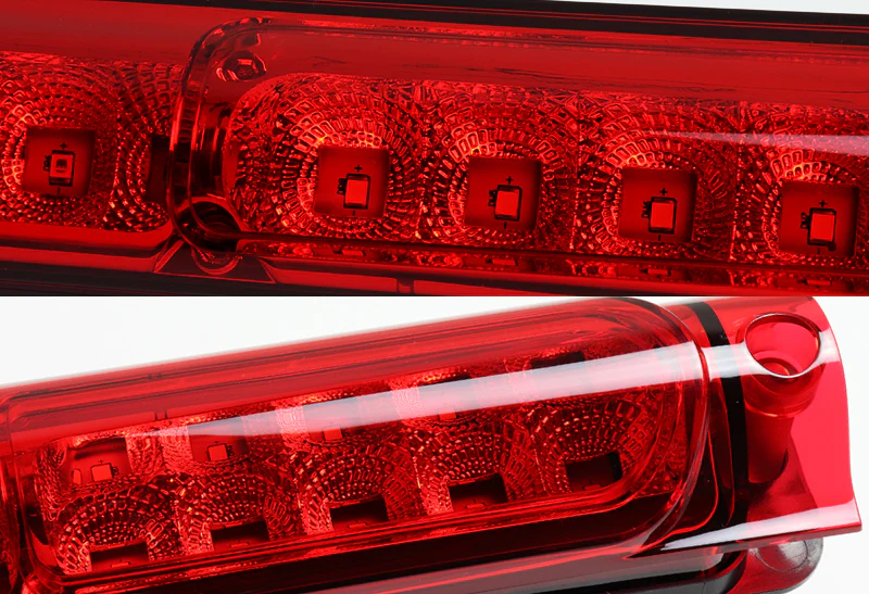 1997-1999 Ford F-250 / 2000-2005 Excursion 16-LED 3RD Brake Light Rear Stop Lamp - Chrome Housing Red Lens - Image 2