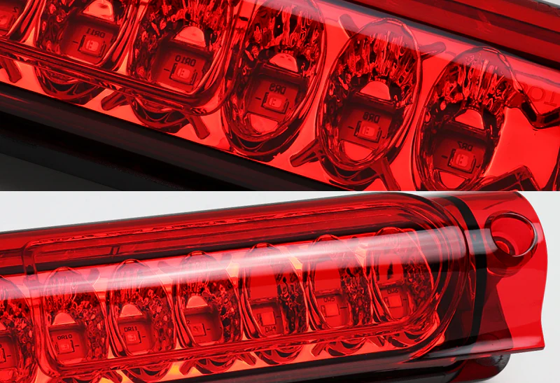 1997-1999 Ford F-250 / 2000-2005 Excursion 18-LED 3RD Brake Light Rear Stop Lamp - Chrome Housing Red Lens - Image 2