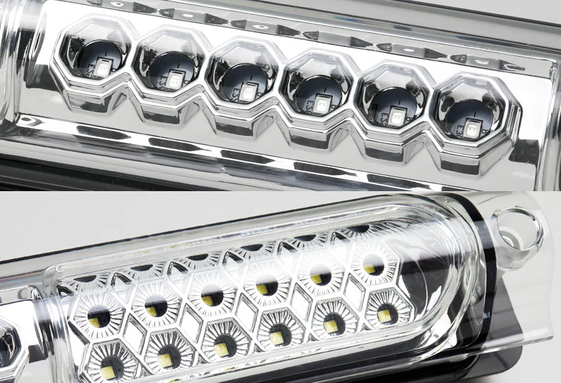 1997-1999 Ford F-250 / 2000-2005 Excursion 30-LED 3RD Brake Light Rear Stop Lamp - Chrome Housing Clear Lens - Image 2