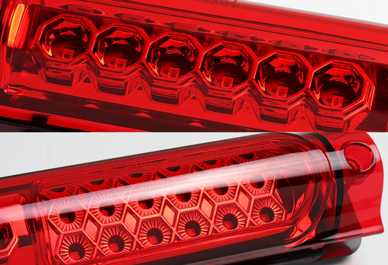 1997-1999 Ford F-250 / 2000-2005 Excursion 30-LED 3RD Brake Light Rear Stop Lamp - Chrome Housing Red Lens - Image 2