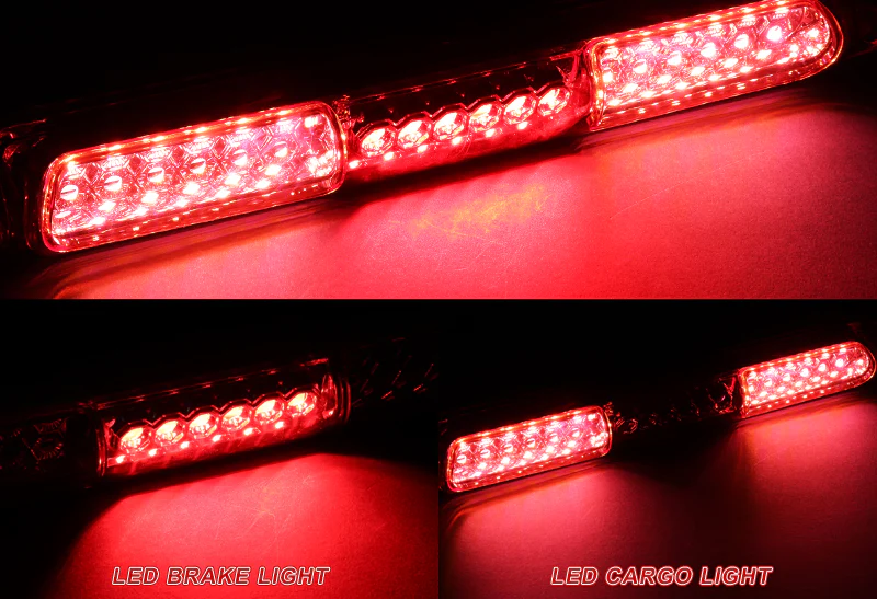 1997-1999 Ford F-250 / 2000-2005 Excursion 30-LED 3RD Brake Light Rear Stop Lamp - Chrome Housing Red Lens - Image 4
