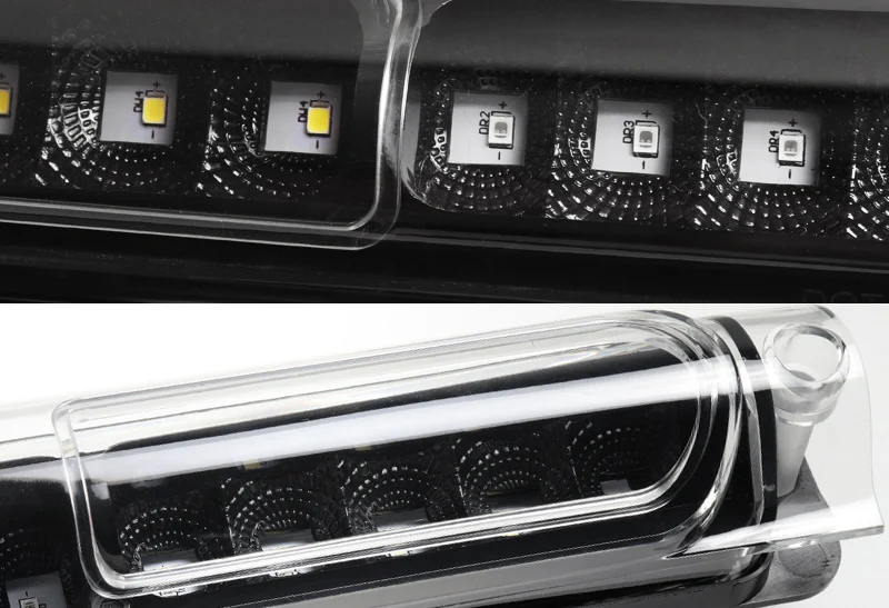 1997-1999 Ford F-250 / 2000-2005 Excursion 16-LED 3RD Brake Light Rear Stop Lamp - Black Housing Clear Lens - Image 2