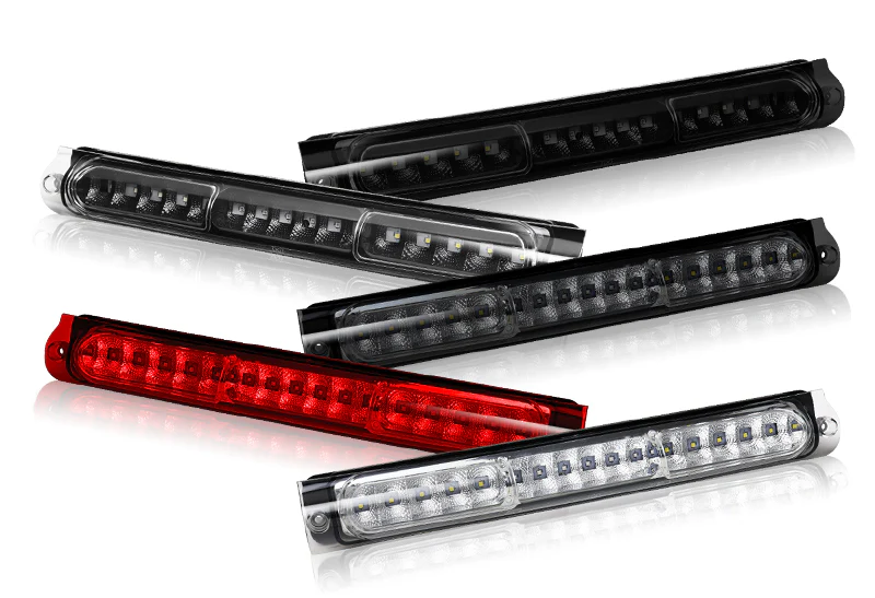 1997-1999 Ford F-250 / 2000-2005 Excursion 16-LED 3RD Brake Light Rear Stop Lamp - Black Housing Clear Lens - Image 6