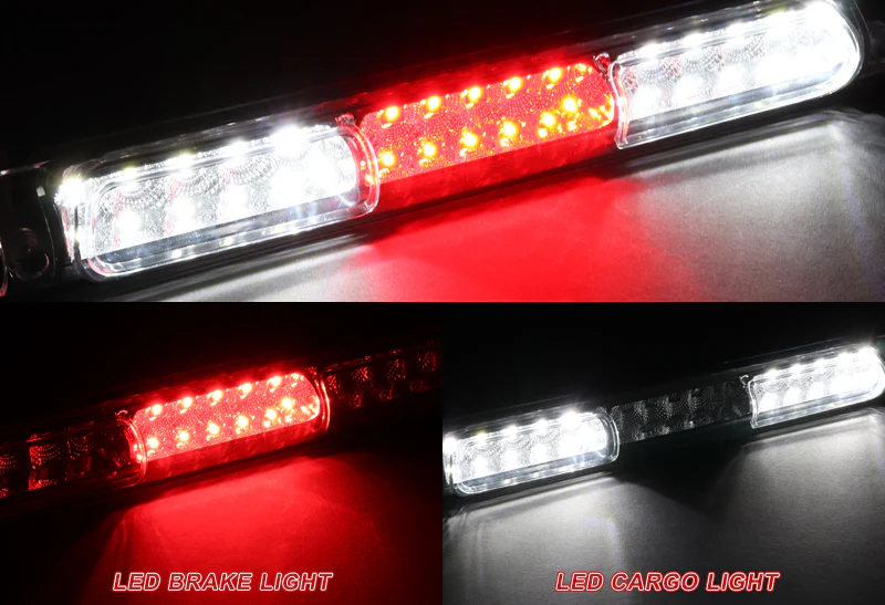 1997-1999 Ford F-250 / 2000-2005 Excursion 16-LED 3RD Brake Light Rear Stop Lamp - Black Housing Smoked Lens - Image 4