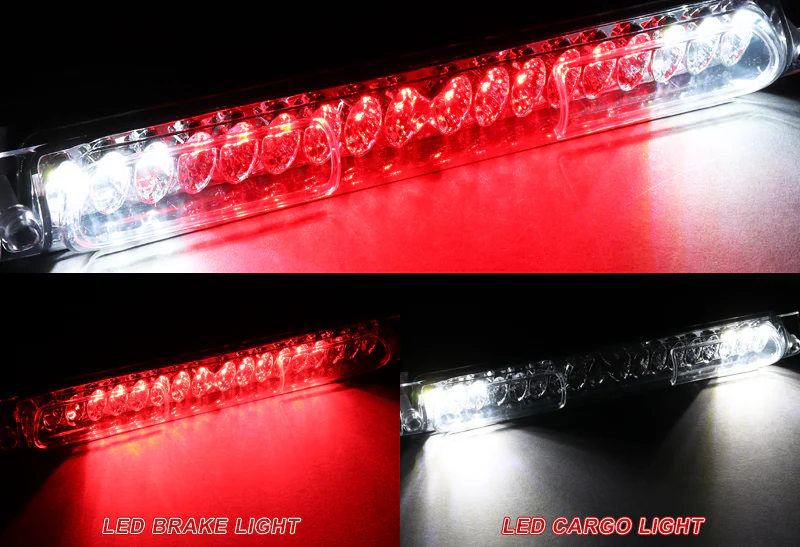 1997-1999 Ford F-250 / 2000-2005 Excursion 18-LED 3RD Brake Light Rear Stop Lamp - Black Housing Smoked Lens - Image 4