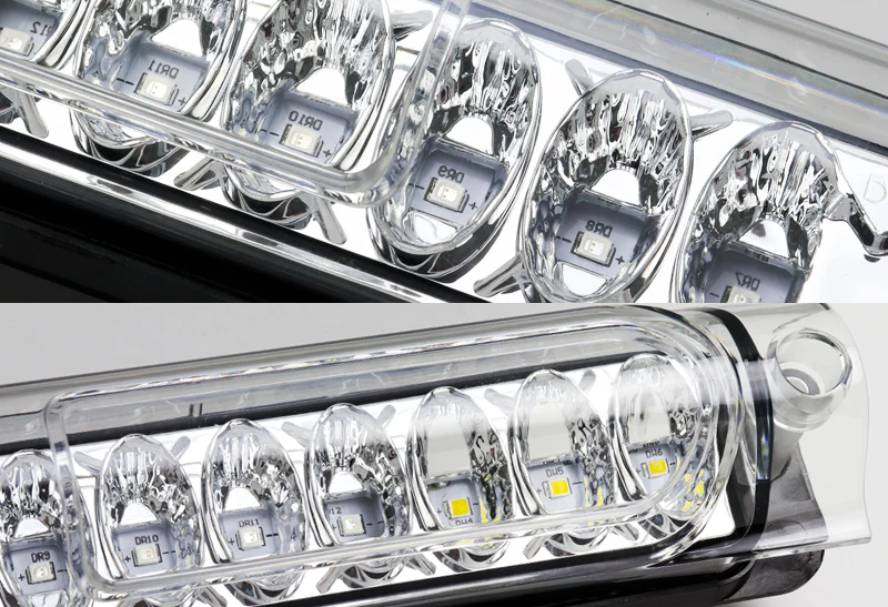 1997-1999 Ford F-250 / 2000-2005 Excursion 18-LED 3RD Brake Light Rear Stop Lamp - Chrome Housing Clear Lens - Image 2