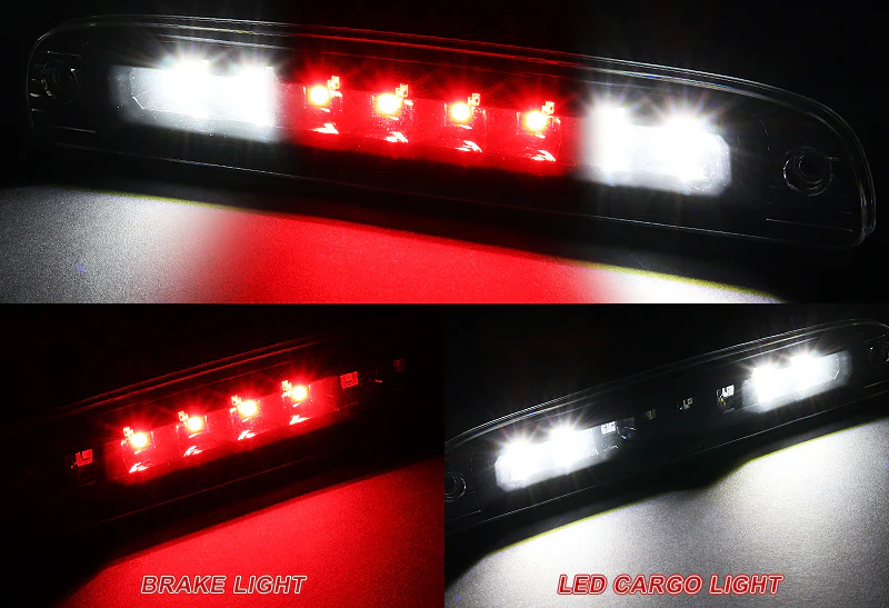 1997-2007 Dodge Dakota LED 3RD Brake Light Rear Stop Lamp Cargo Light - Black Housing Clear Lens - Image 4