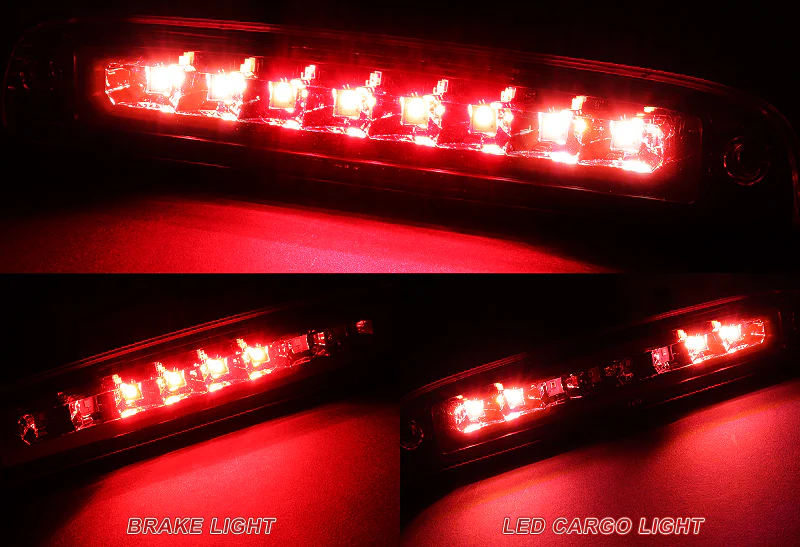 1997-2007 Dodge Dakota LED 3RD Brake Light Rear Stop Lamp Cargo Light - Chrome Housing Red Lens - Image 4