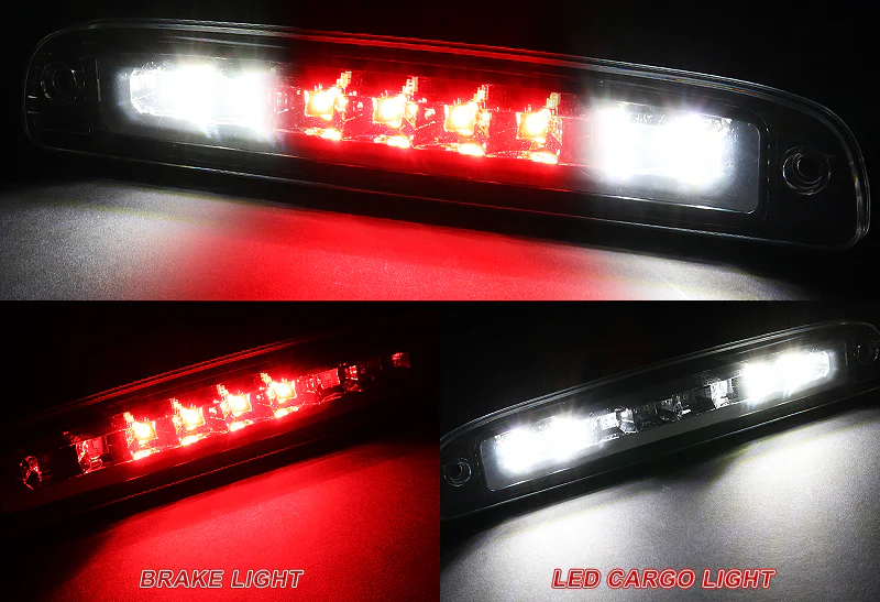 1997-2007 Dodge Dakota LED 3RD Brake Light Rear Stop Lamp Cargo Light - Chrome Housing Smoked Lens - Image 4