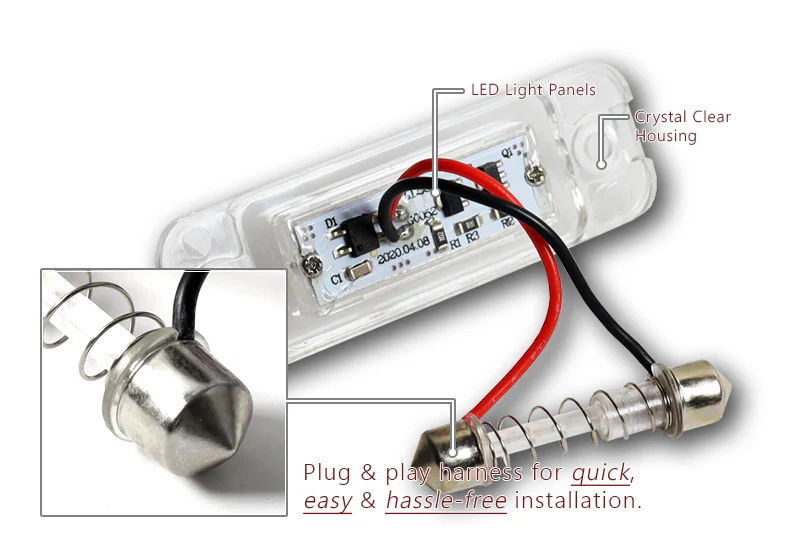 1998-2005 Mercedes-Benz W163 ML-Class White LED License Plate Lights (2pcs) - Image 3
