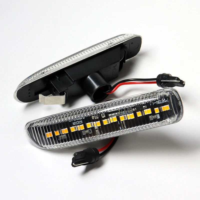 1998-2006 BMW 3-Series E46 Amber LED Turn Signal Front Side Marker Lights -Clear Lens - Image 2