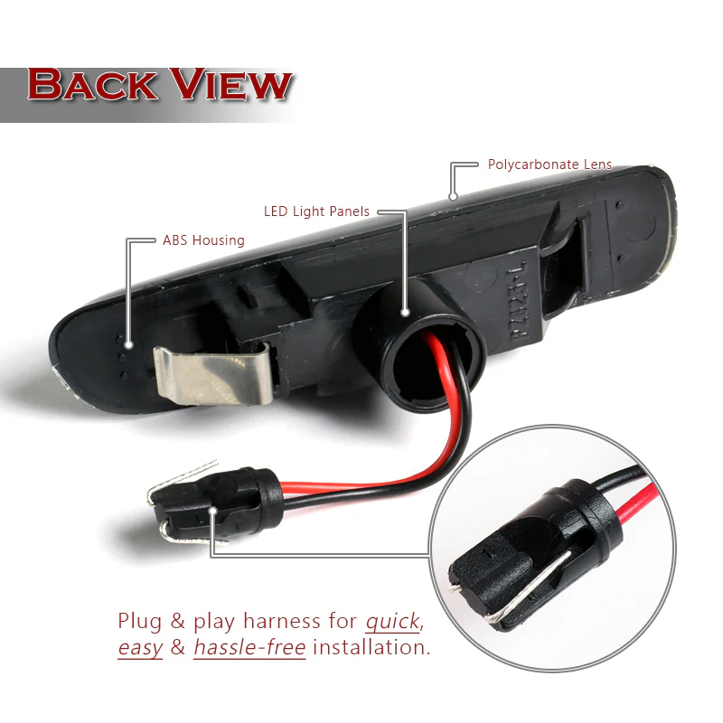 1998-2006 BMW 3-Series E46 Amber LED Turn Signal Front Side Marker Lights -Smoked Lens - Image 3