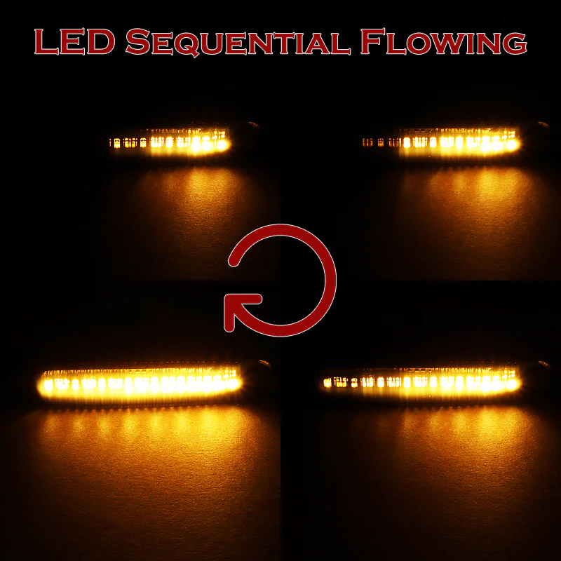 1998-2006 BMW 3-Series E46 Sequential Amber LED Turn Signal Front Side Marker Lights -Smoked Lens - Image 5