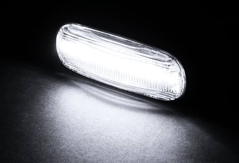 1998-2015 Land Rover Defender White LED Turn Signal Front Side Marker Lights -Clear Lens - Image 4