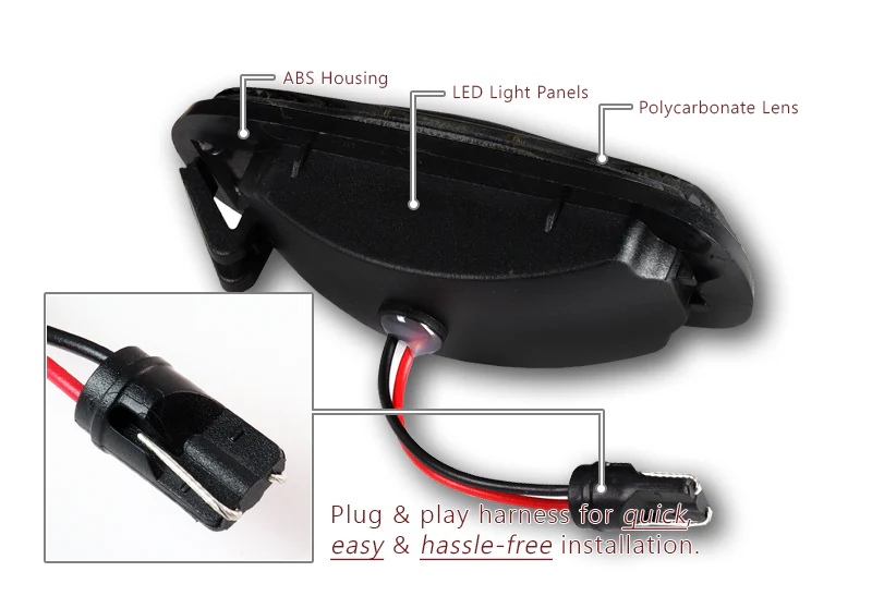 1998-2015 Land Rover Defender White LED Turn Signal Front Side Marker Lights -Smoked Lens - Image 3