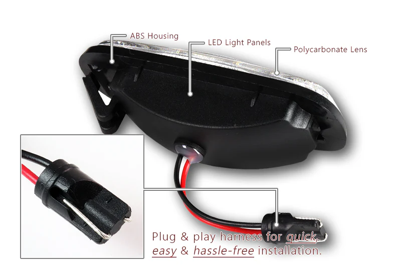 Land Rover Defender / Freelander / Discovery Amber LED Turn Signal Front Side Marker Lights -Clear Lens - Image 3