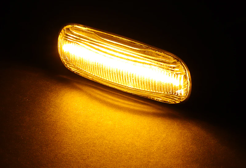Land Rover Defender / Freelander / Discovery Amber LED Turn Signal Front Side Marker Lights -Clear Lens - Image 4