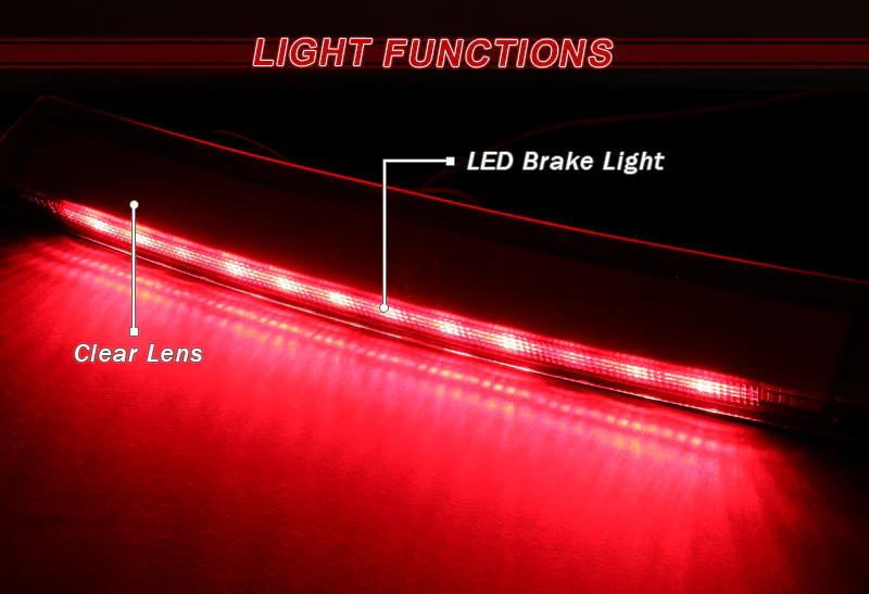 1999-2004 Ford Mustang LED 3RD Brake Light Rear Stop Lamp  - Black Housing Clear Lens - Image 4