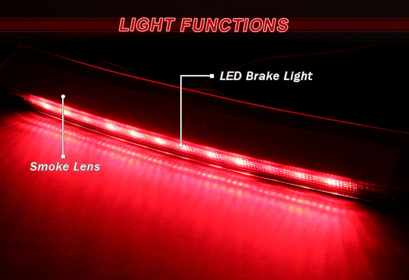 1999-2004 Ford Mustang LED 3RD Brake Light Rear Stop Lamp  - Chrome Housing Smoked Lens - Image 4