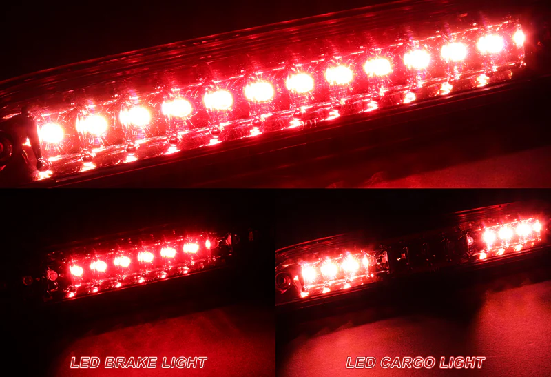 1999-2006 Ford Super Duty LED Third Brake Light with Cargo Light - Chrome Housing Red Lens - Image 4