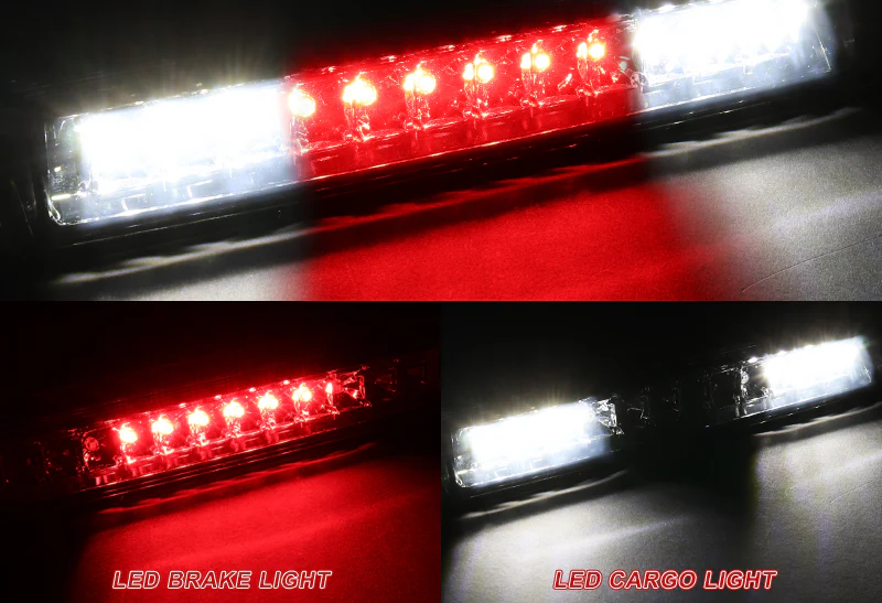 1999-2006 Chevrolet Silverado LED Third Brake Light with Cargo Light - Black Housing Smoked Lens - Image 4
