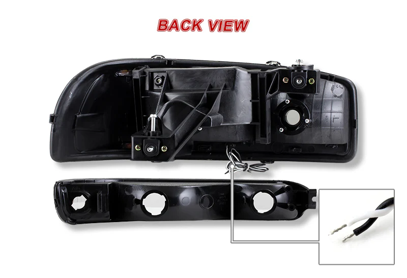 For 1999 - 2006 GMC Sierra 1500 2500 G2 LED DRL Headlights -Black Housing / Smoke Lens / Clear Reflectors (4-Piece Set) - Image 6