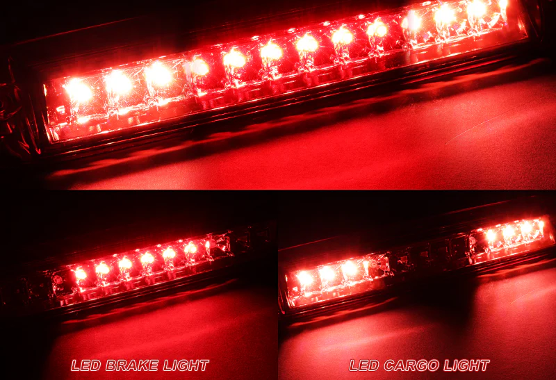 1999-2006 Silverado / Sierra LED Third Brake Light with Cargo Light - Chrome Housing Red Lens - Image 4