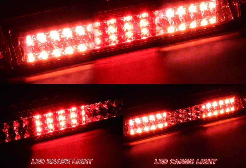 1999-2006 Chevrolet Silverado LED Third Brake Light with Cargo Light - Chrome Housing Red Lens - Image 4