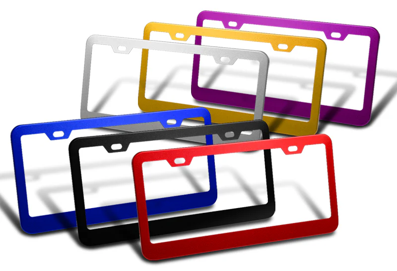 1PC Black Aluminum Alloy License Plate Frame Cover – Front or Rear - Image 4