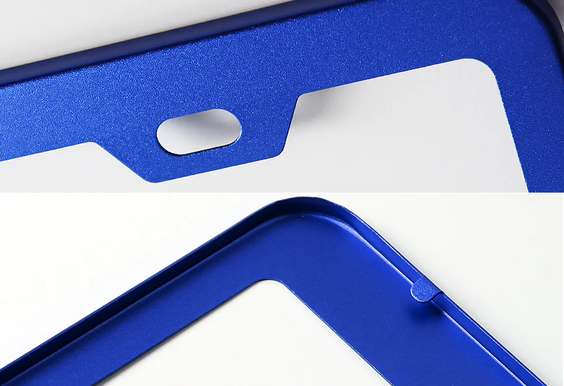 1PC Blue Aluminum Alloy License Plate Frame Cover – Front or Rear - Image 2