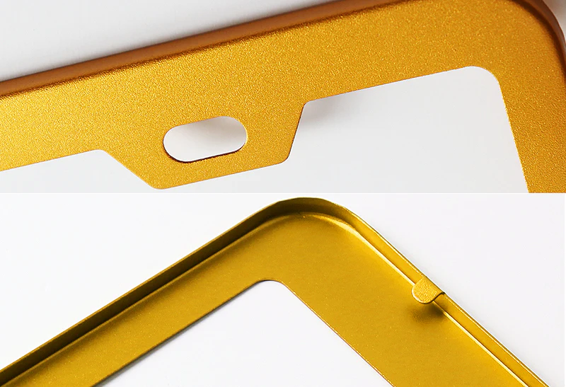 1PC Gold Aluminum Alloy License Plate Frame Cover – Front or Rear - Image 2