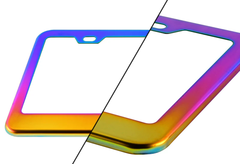 1PC Neo Chrome Aluminum Alloy License Plate Frame Cover – Front or Rear - Image 2