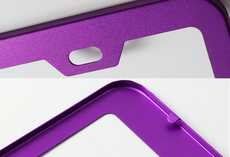 1PC Purple Aluminum Alloy License Plate Frame Cover – Front or Rear - Image 2