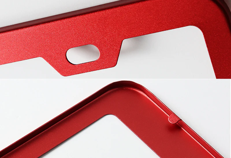 1PC Red Aluminum Alloy License Plate Frame Cover – Front or Rear - Image 2