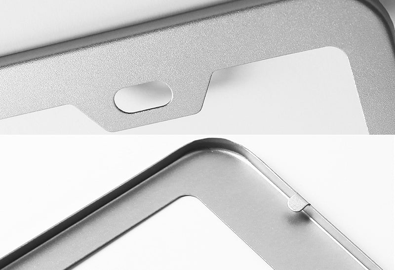1PC Silver Aluminum Alloy License Plate Frame Cover – Front or Rear - Image 2