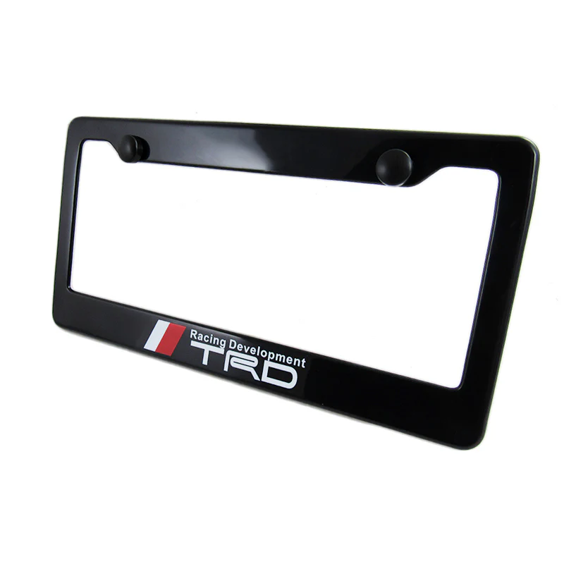Toyota TRD Black ABS License Plate Frame with Caps - Image 6