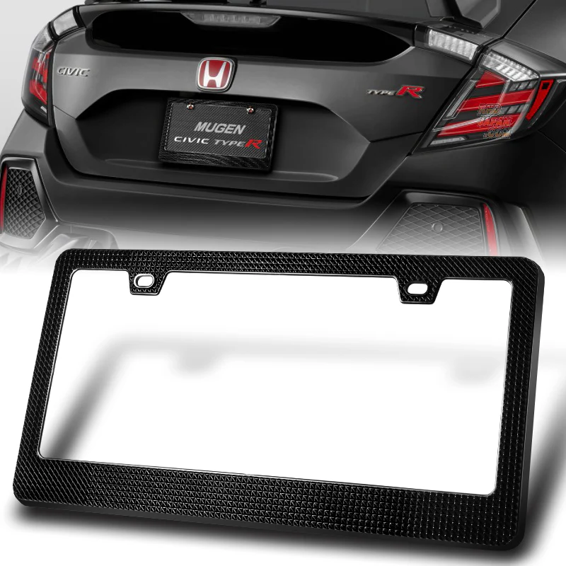 1PC Black Diamond Cut Style License Plate Frame Covers – Front & Rear - Image 4