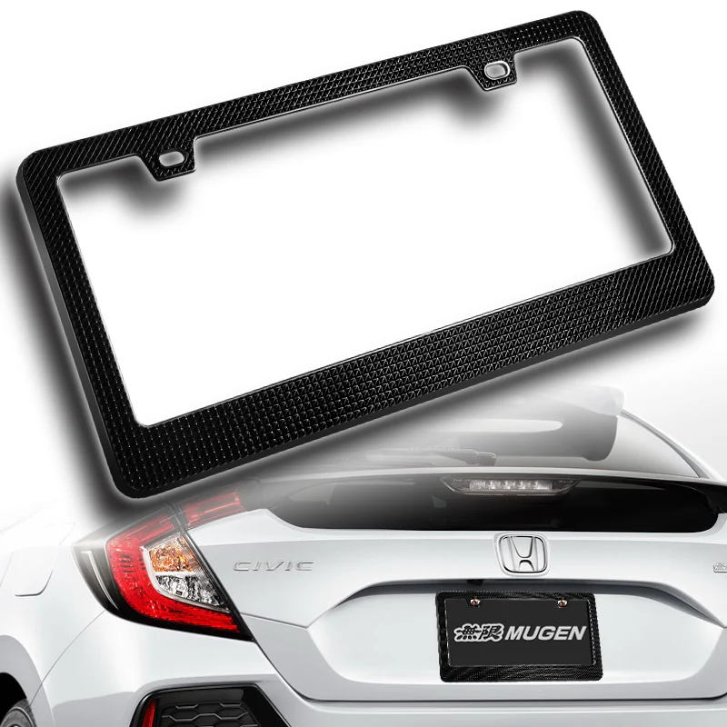 1PC Black Diamond Cut Style License Plate Frame Covers – Front & Rear - Image 5