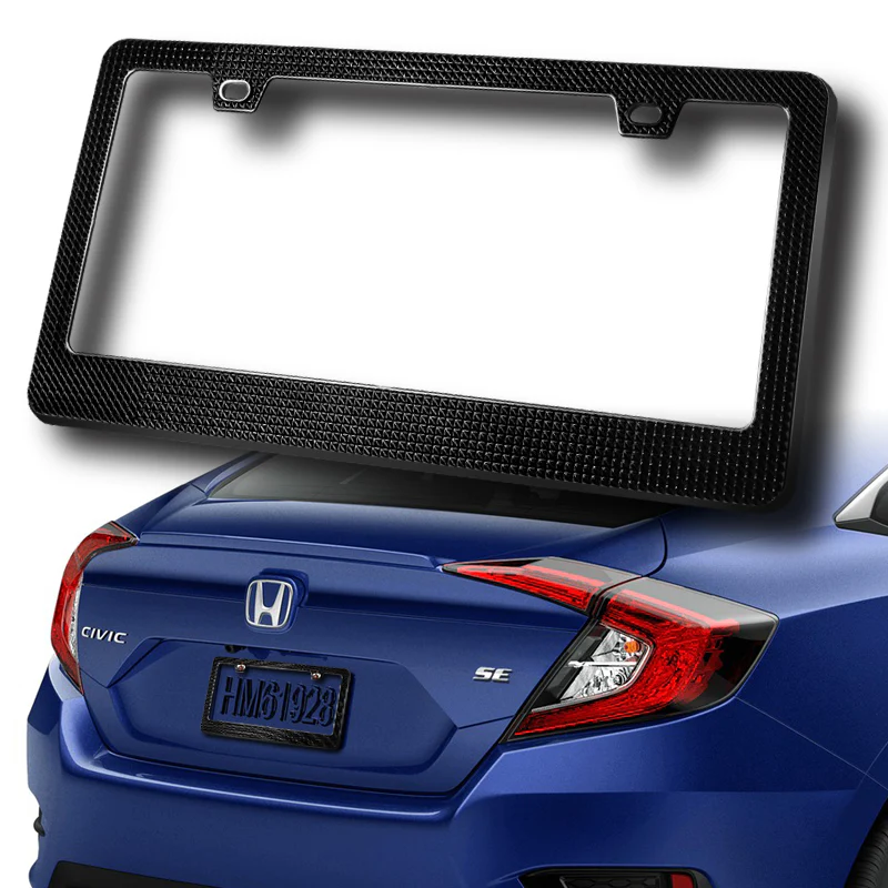 1PC Black Diamond Cut Style License Plate Frame Covers – Front & Rear - Image 6
