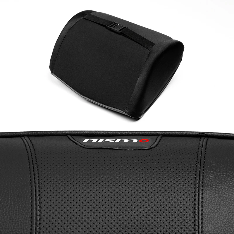 1PCS Black Leather Car Seat Memory Foam Neck Rest Cushion Pillow for NISSAN Nismo - Image 2
