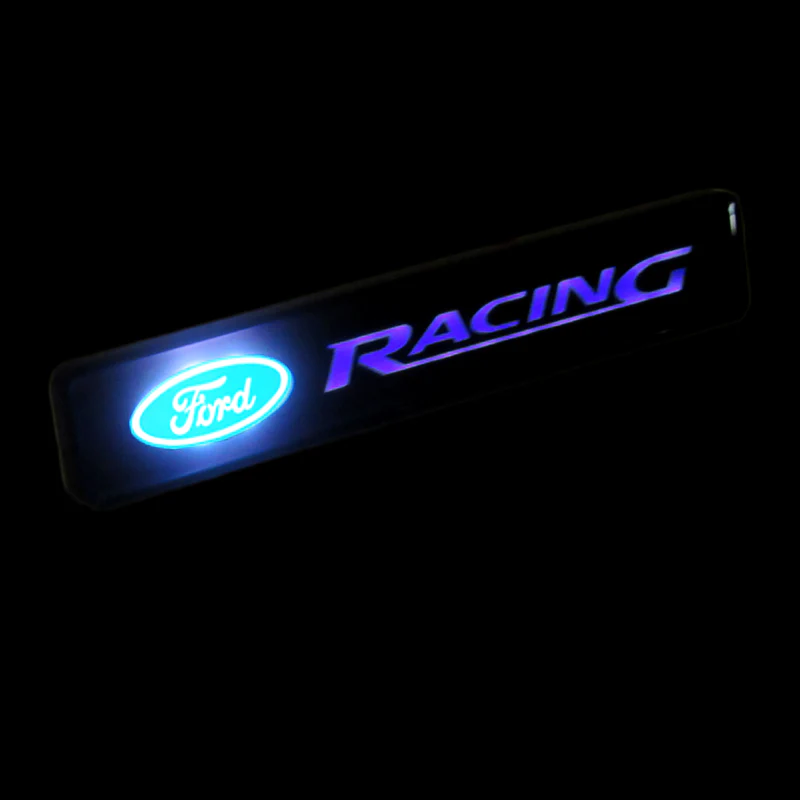 1Pcs JDM FORD RACING LED Light Car Front Grille Badge Illuminated Decal Sticker - Image 3