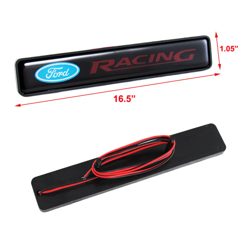 1Pcs JDM FORD RACING LED Light Car Front Grille Badge Illuminated Decal Sticker - Image 6
