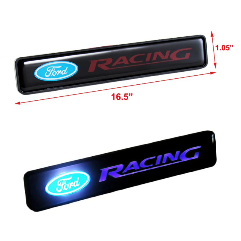 1Pcs JDM FORD RACING LED Light Car Front Grille Badge Illuminated Decal Sticker - Image 9